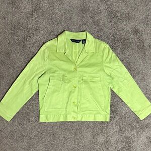 Vintage Preston & York Women’s Blazer Size 14 Apple Green 97% Cotton